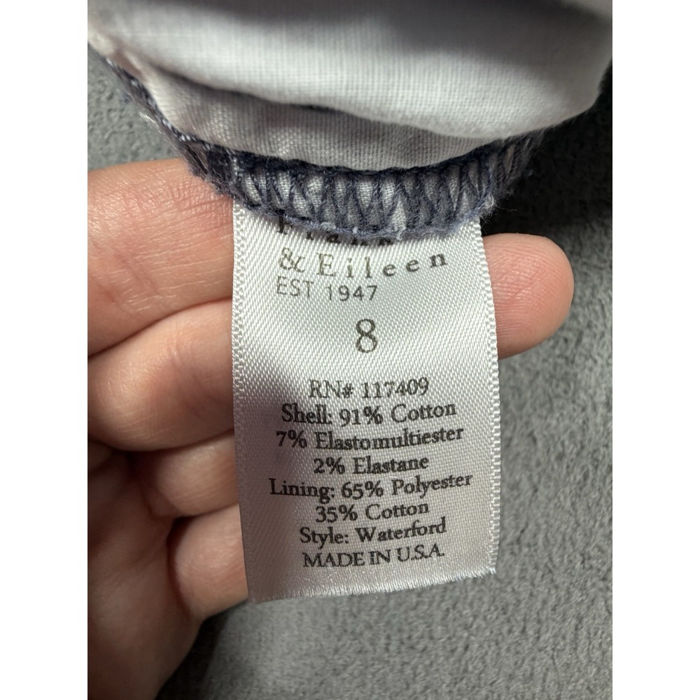 Frank & Eileen Waterford Denim Shorts Size 8 Blue Pleated Cotton Lightweight - Picture 6 of 8